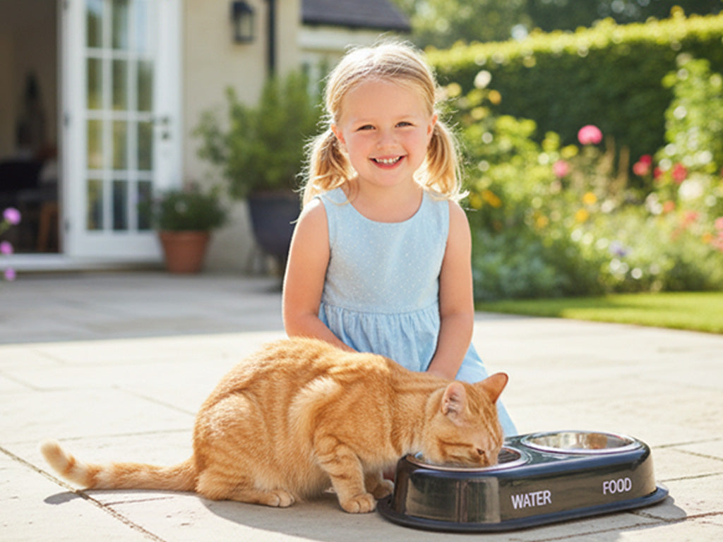 Steel Double Diner Dog and Cat Food Bowls
